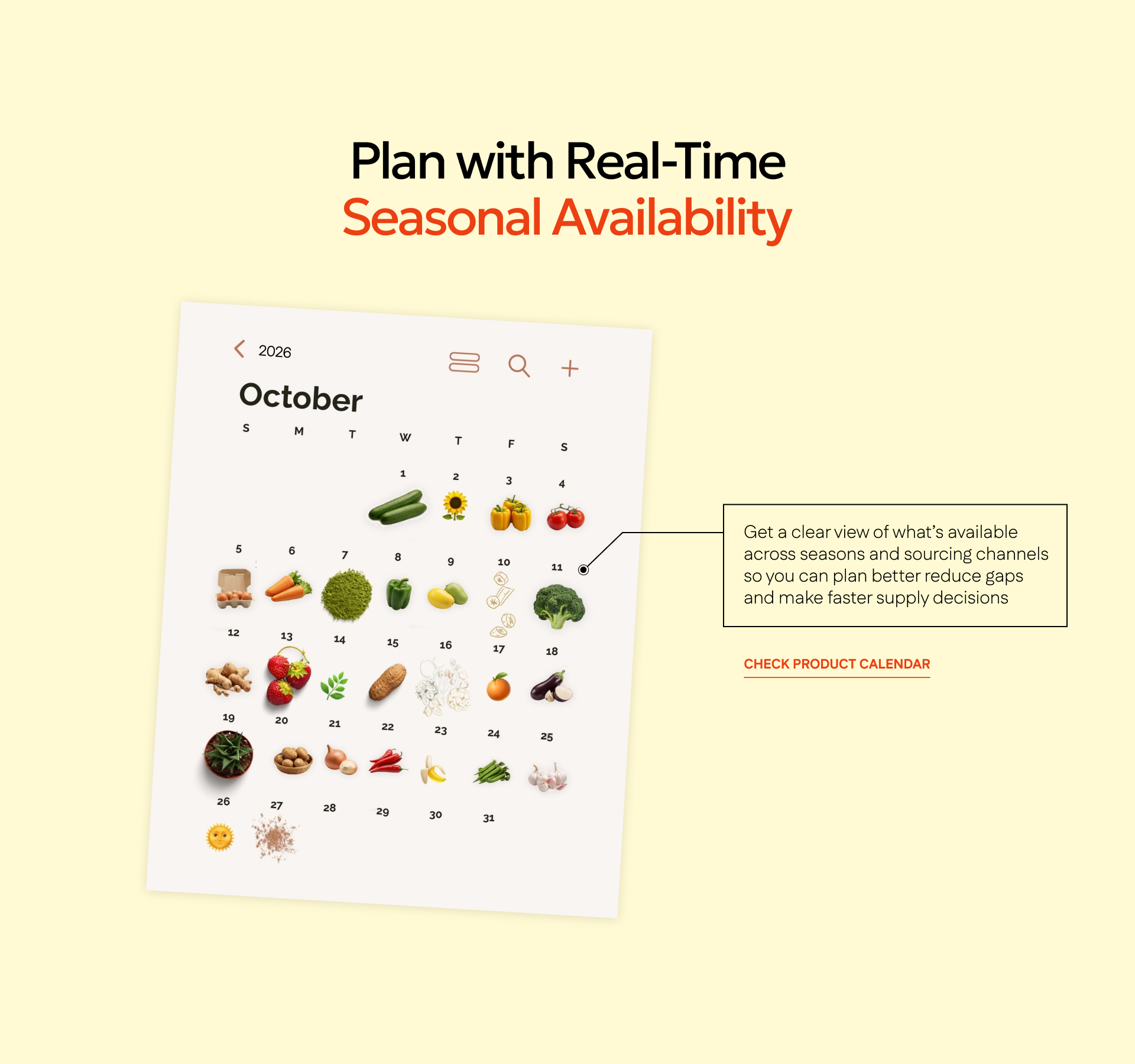 Product calendar overview